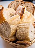 bread in basket - little roll breads in basket