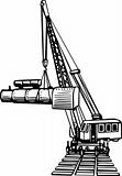 Heavy duty railway construction crane