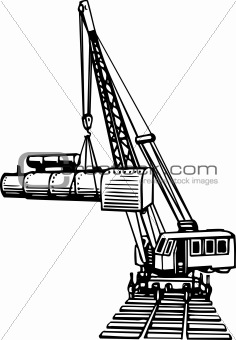 Heavy duty railway construction crane