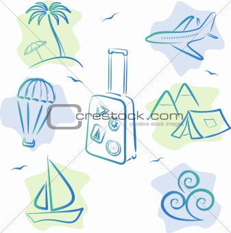 Travel and tourism Icons, vector illustration