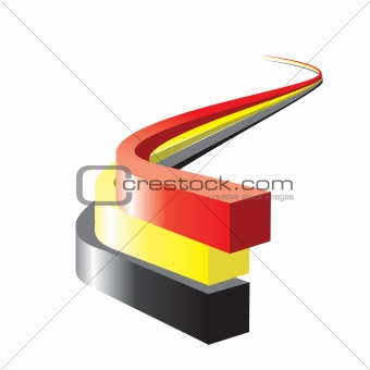 Red, yellow and black abstract lines.Vector illustration