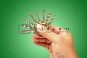 Human hand with keys