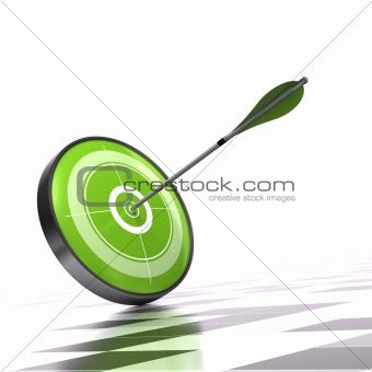 Green target and arrow