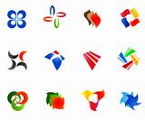 12 different colorful symbols: (set 9)