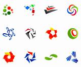 12 different colorful symbols: (set 10)