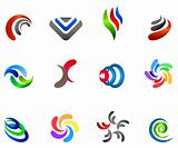 12 different colorful  symbols: (set 5)