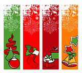 Four vertical Christmas  banners