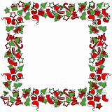 Christmas frame with traditional Christmas symbols