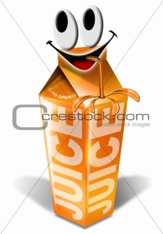 Juice packaging cartoon smile