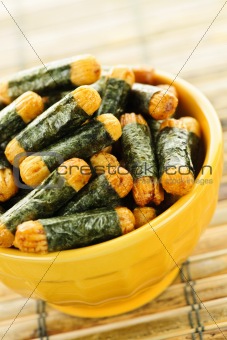 Rice and seaweed crackers Nori Maki