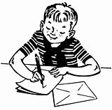 Boy writing a letter