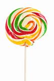 Colorful sweet lollipop isolated over white background