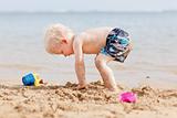 toddler at a beach