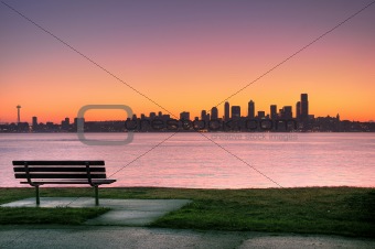 Seattle sunrise from Alki Park