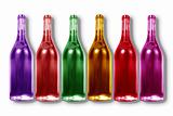 Color bottles isolated on a white