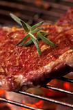 closeup of a steak on a grill