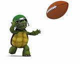 Tortoise throwing an american football
