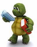 Tortoise reading a book