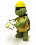 tortoise builder receiving a parcel