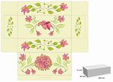 Stylized template for box with flowers