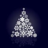 Christmas tree made of snowflakes