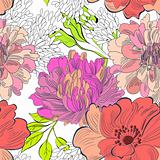 Decorative floral seamless wallpaper 
