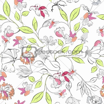Floral seamless wallpaper 