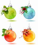 Different christmas glass balls isolated on white