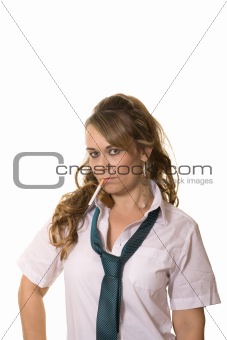 Woman as schoolgirl