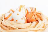 Easter eggs in orange tones