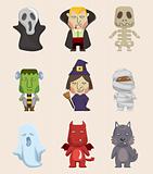 Cartoon Halloween monster icons