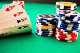 chips poker and poker aces