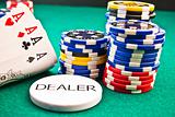 dealer  chips poker poker aces