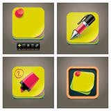 Vector sticky note icon set