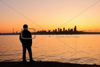 Watching the Seattle sunrise 