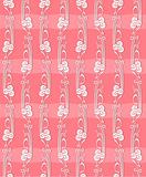 Floral vector seamless straight pattern with flowers.