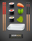 Sushi details of japanese cuisine