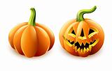 halloween pumpkin jack-o-lantern with angry face