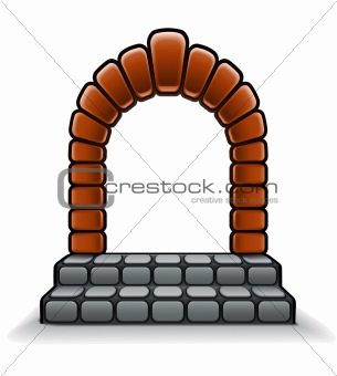 entrance stone door with arch