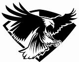Eagle Mascot Flying Wings Badge Design