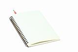 Isolated Light cream color paper note book and pencil inside