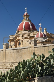 detail of church in gozo island malta