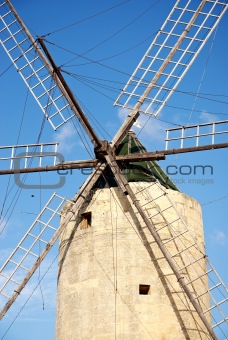 stone windmill on gozo island in malta