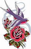 bird and rose banner