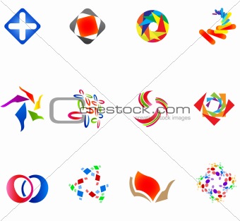 12 colorful vector symbols: (set 14)