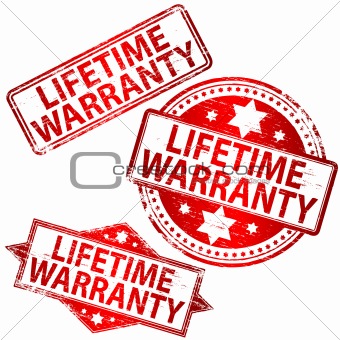 Lifetime Warranty rubber stamps