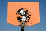 orange and grunge basketball backboard