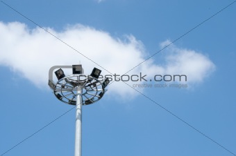 lamp post in clear blue sky