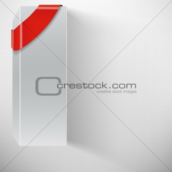 white box with red ribbon