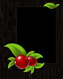frame with leaves and berry